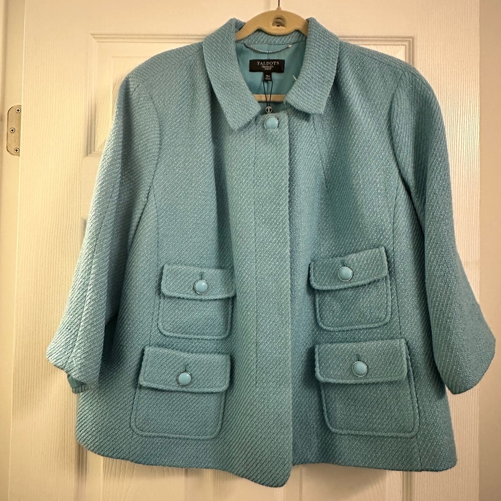 Talbots Women's Light Blue Cape Jacket